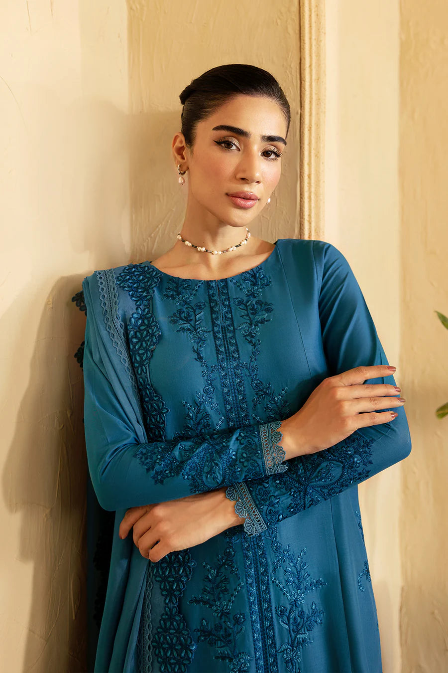 Marine Blue Cambric Cotton Suit