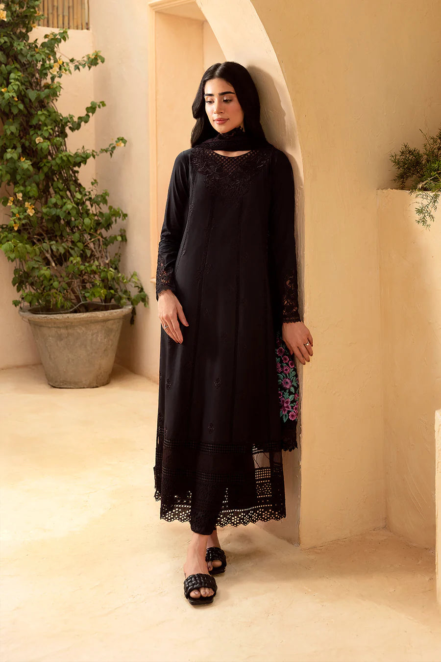 Black Cambric Cotton Suit
