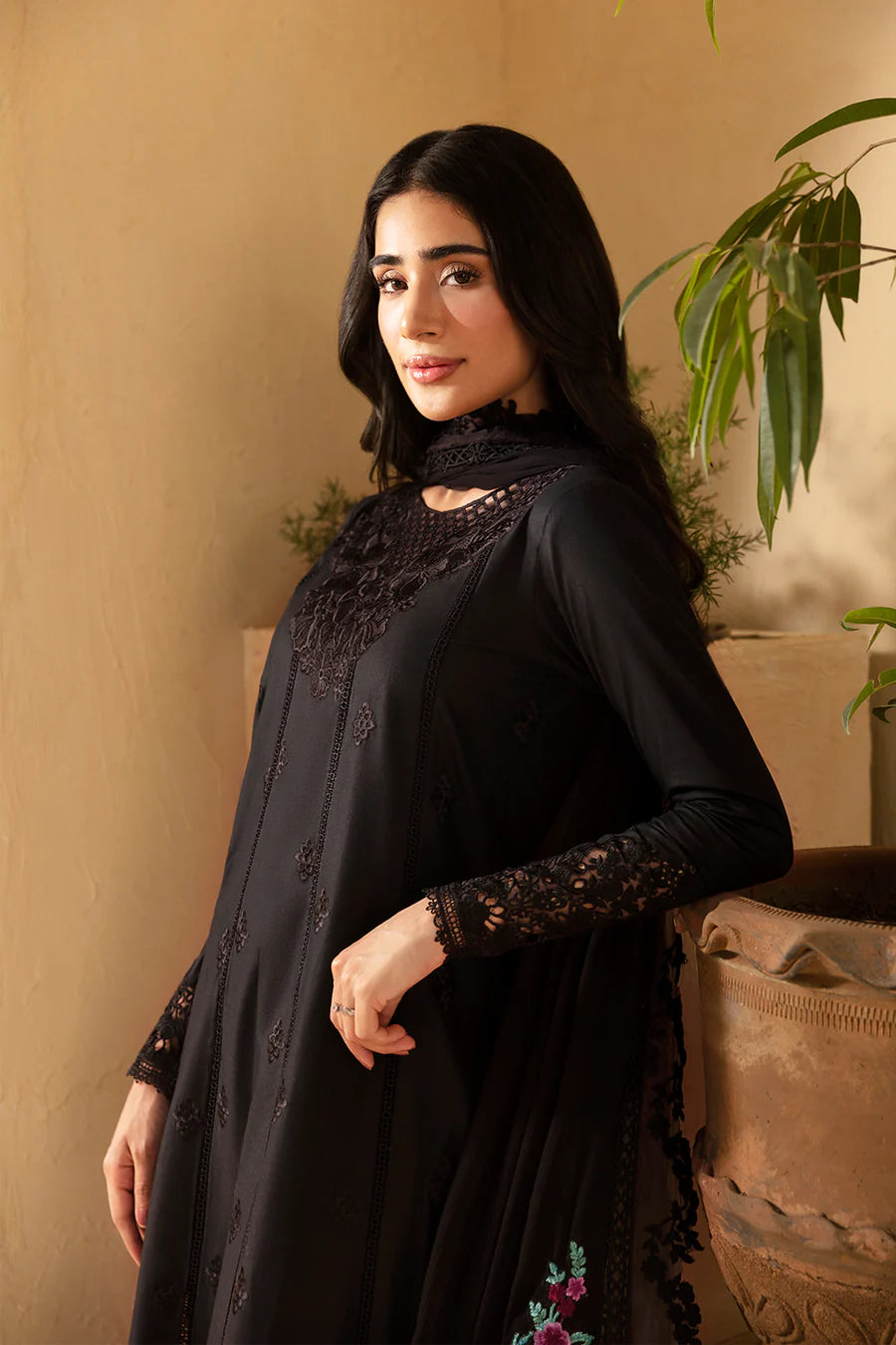 Black Cambric Cotton Suit