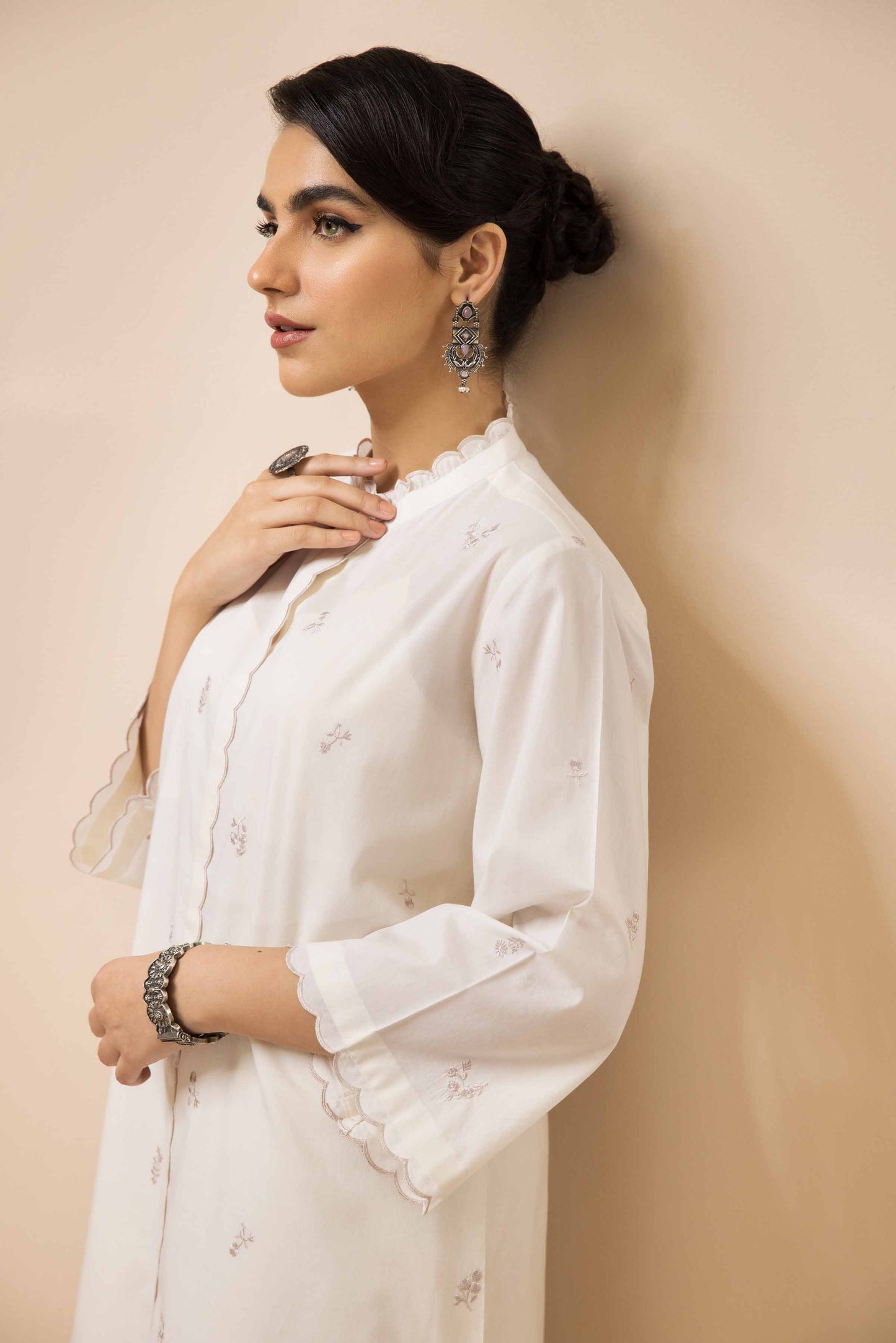 Ivory embroidered suit
