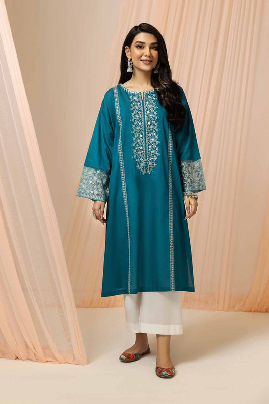Blue embroidered cambric shirt