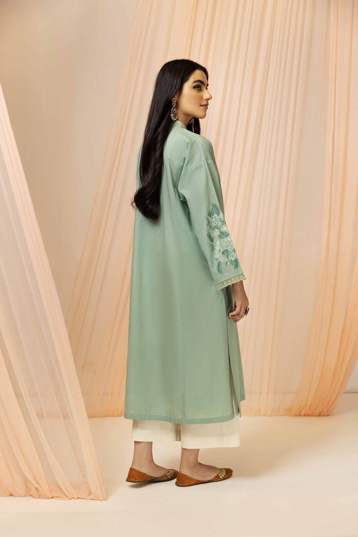 Mint embroidered shirt