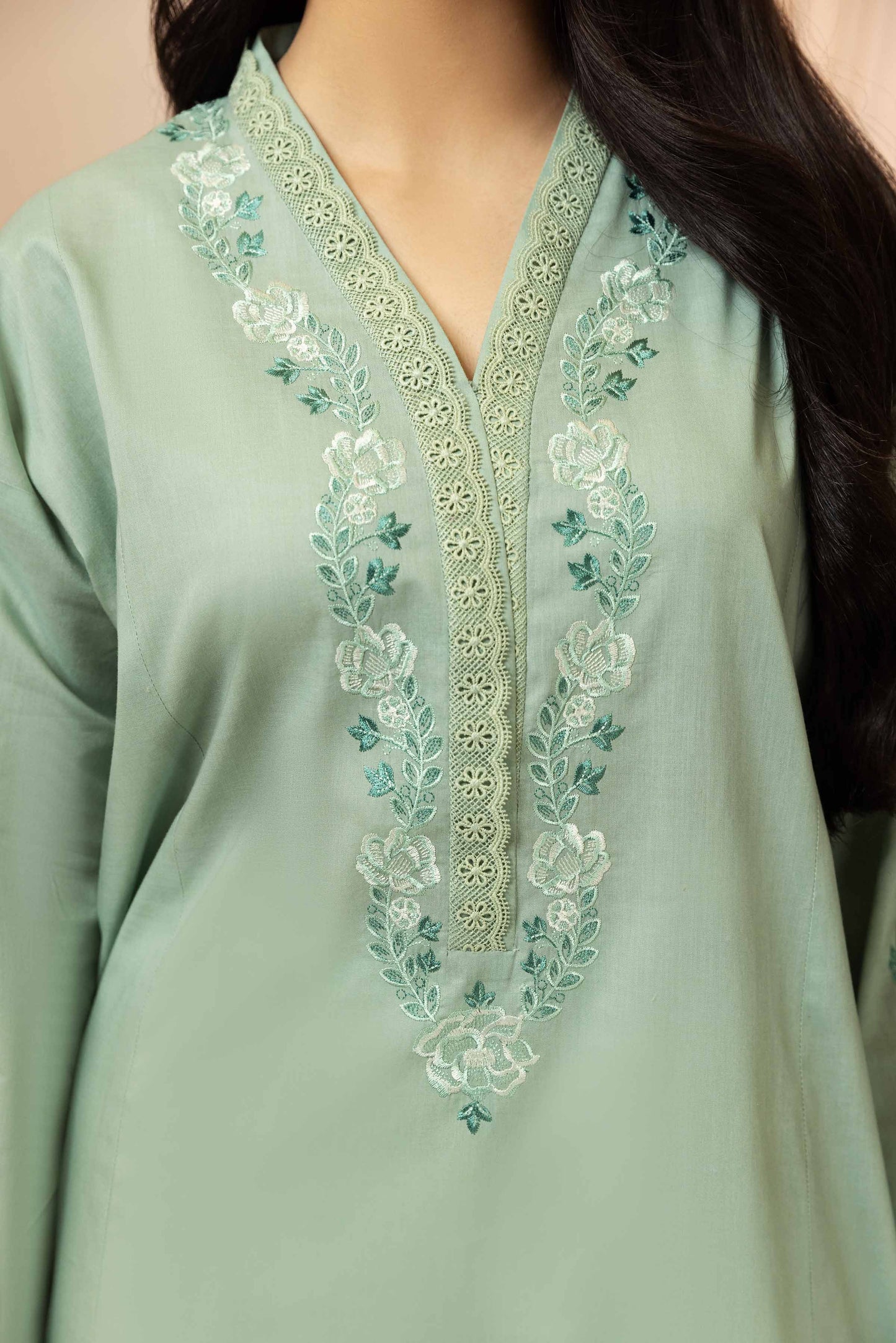 Mint embroidered shirt