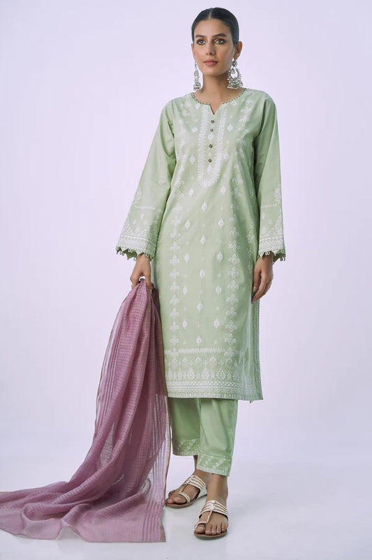 Green Printed Lawn Suit