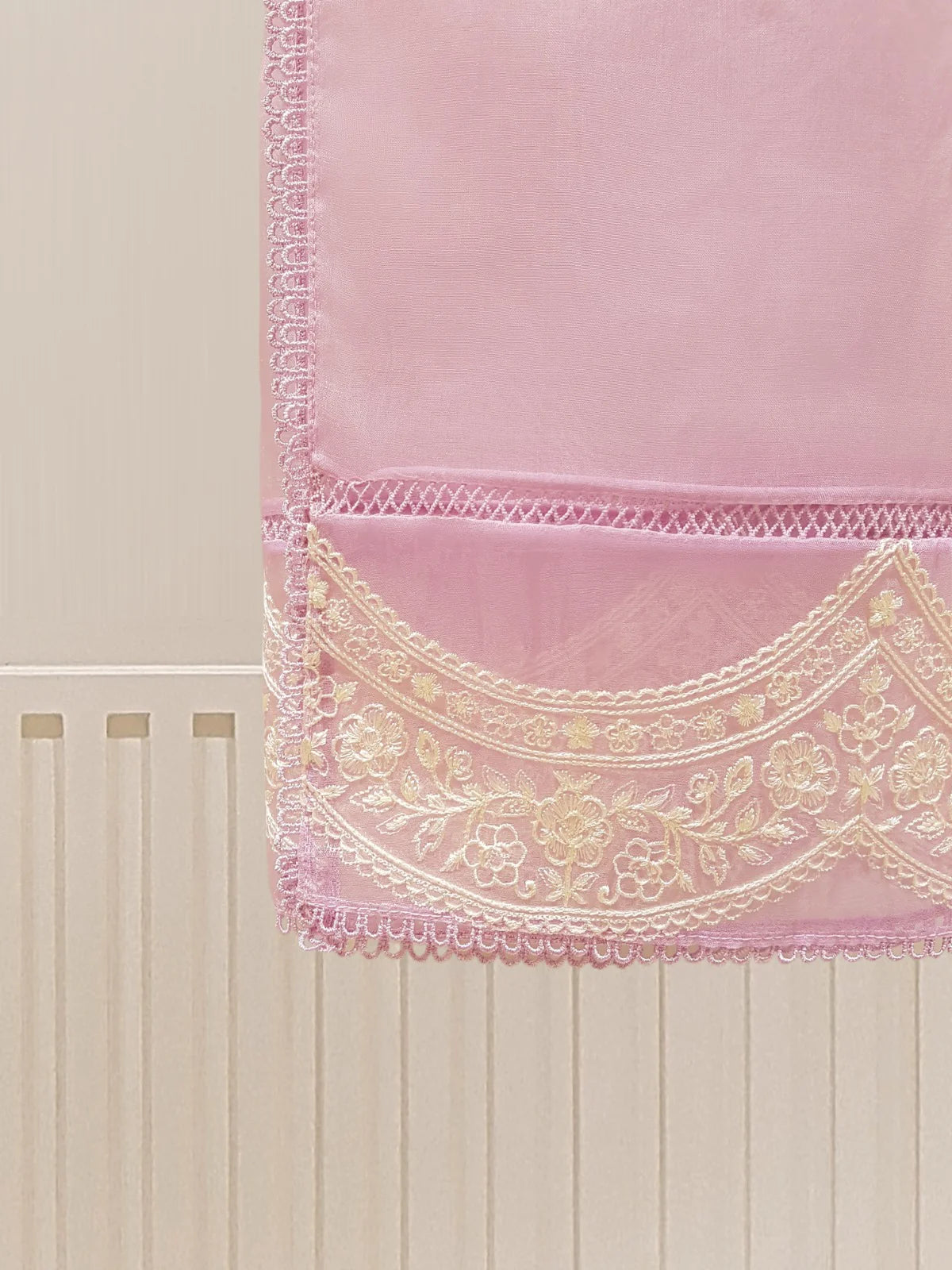 Lilac Heavily Embroidered Organza Suit