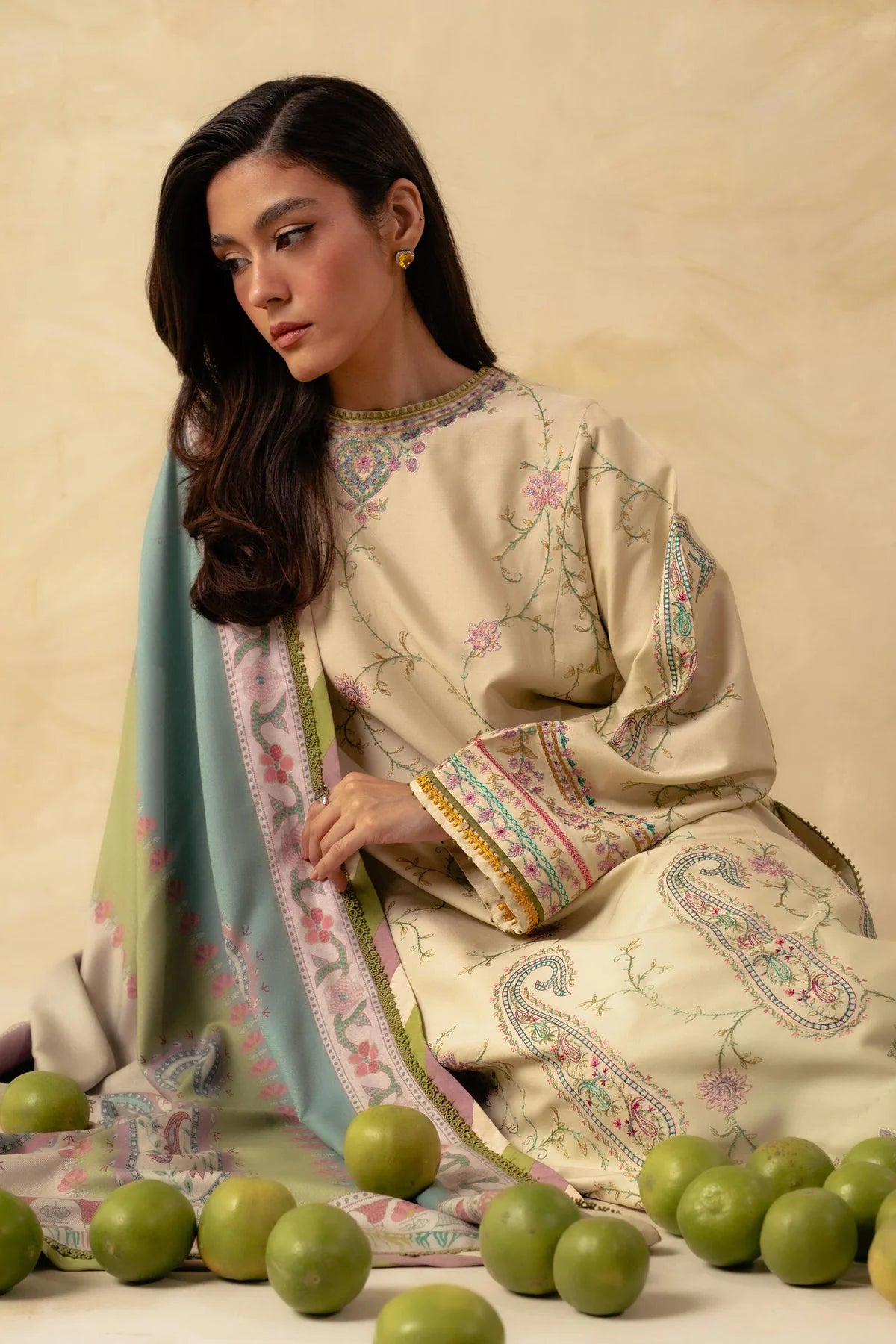 Embroidered Linen Suit