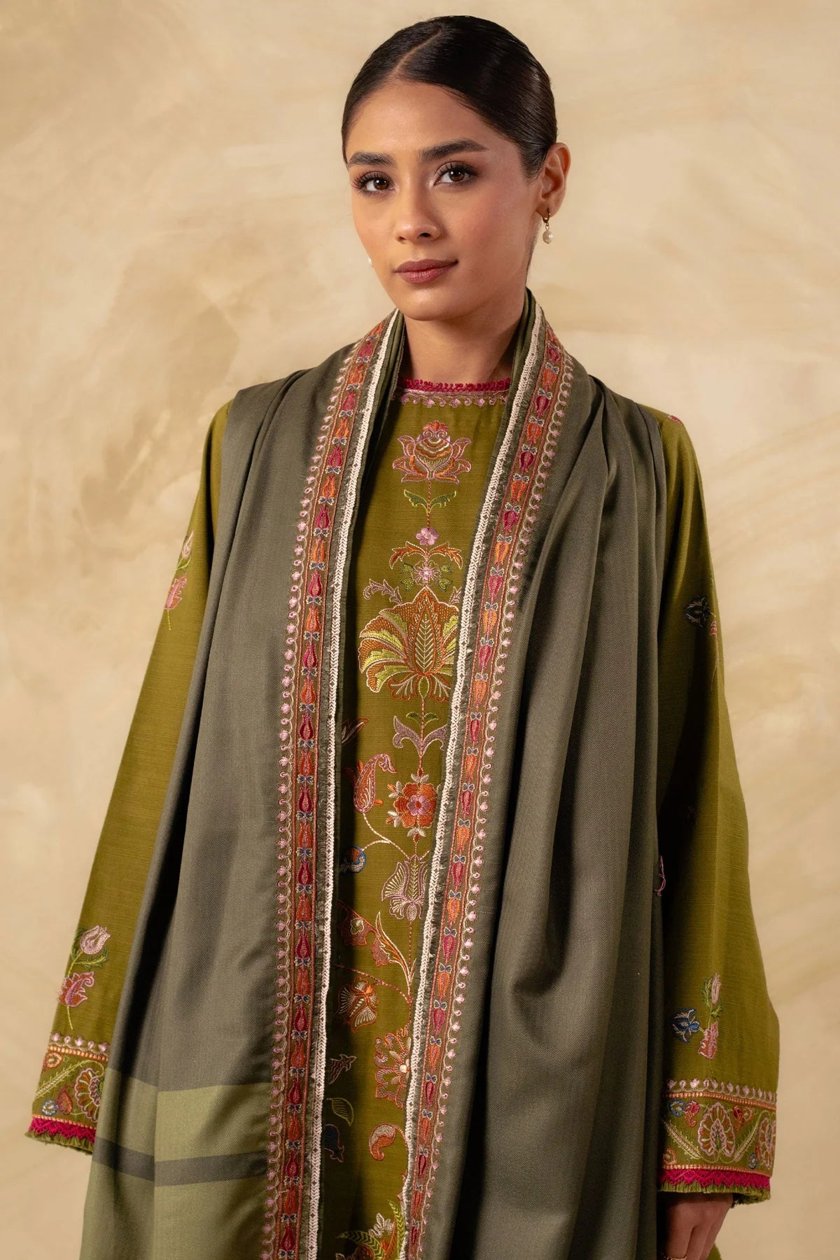 Embroidered Khaddar Suit