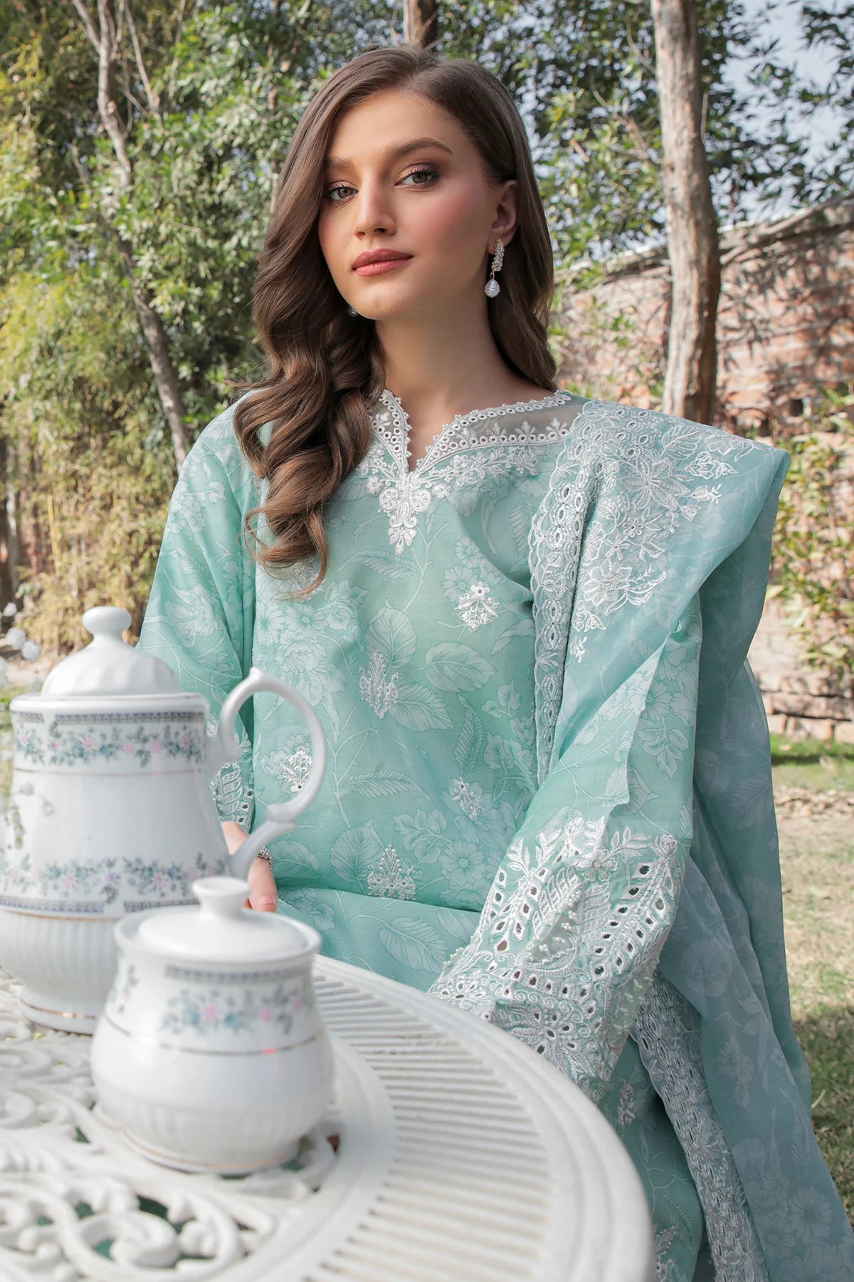 Blue Embroidered Lawn Suit