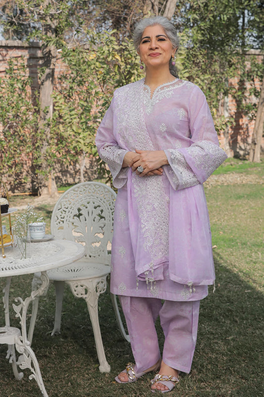 Lilac Embroidered Lawn Suit