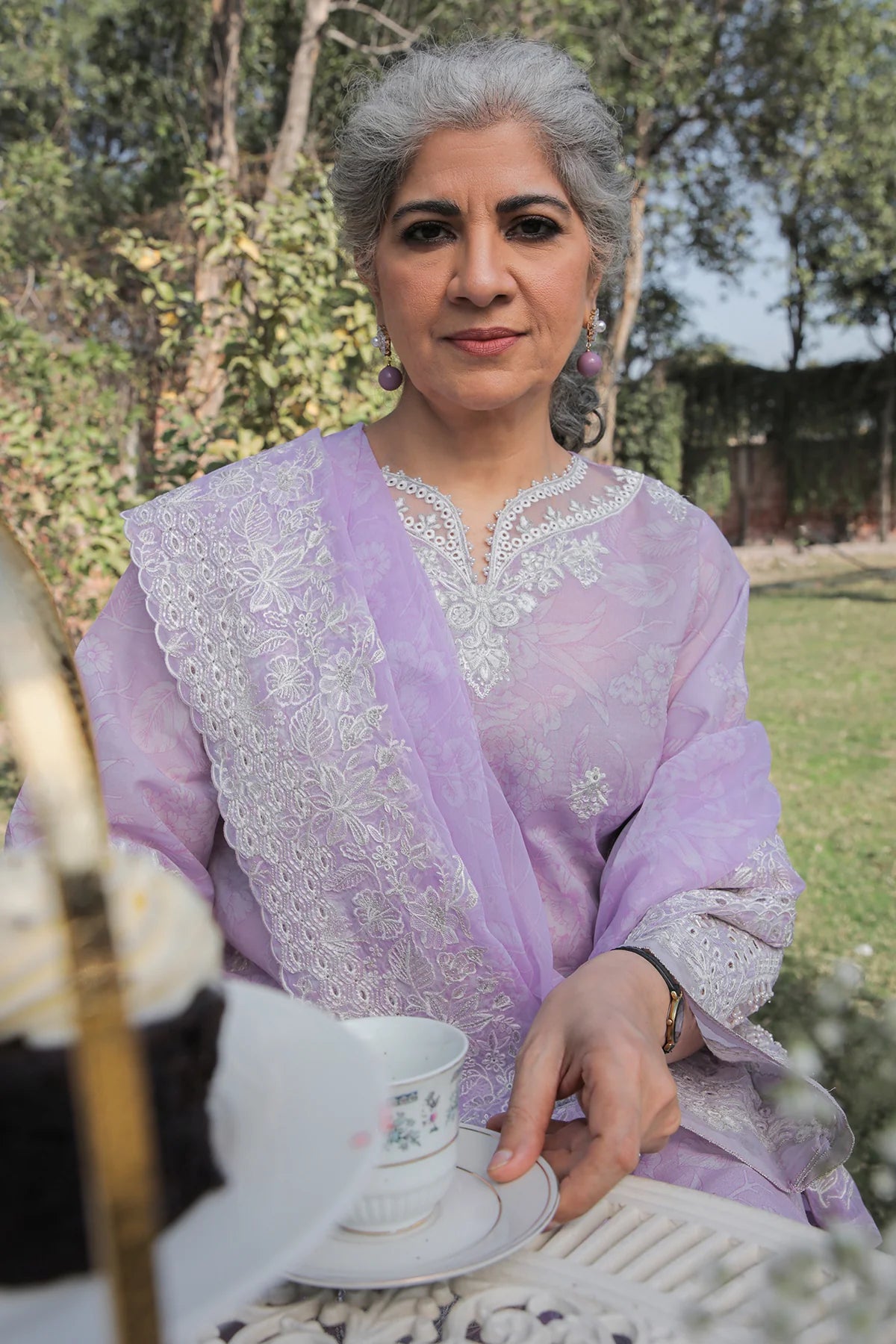 Lilac Embroidered Lawn Suit
