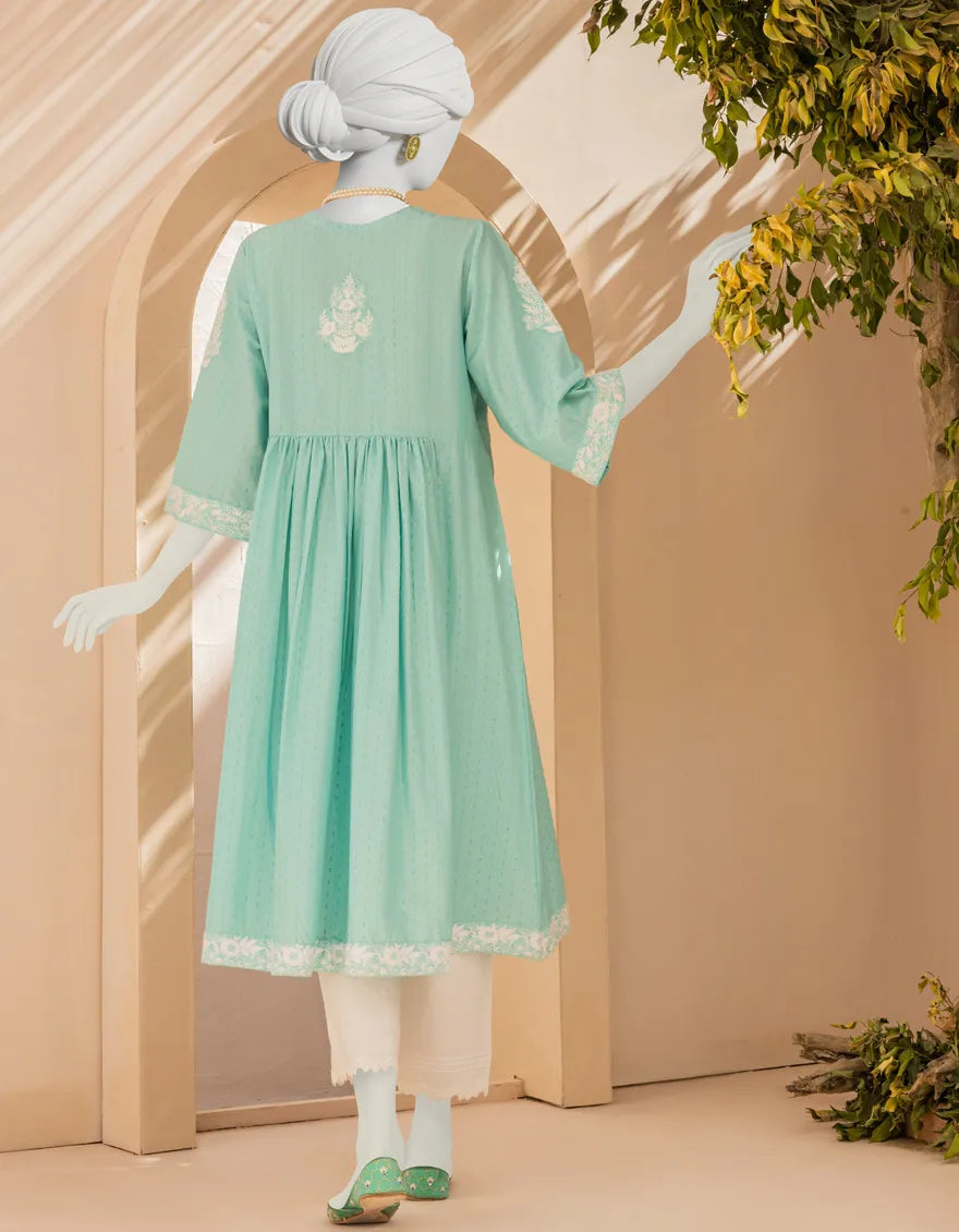Blue textured kurta