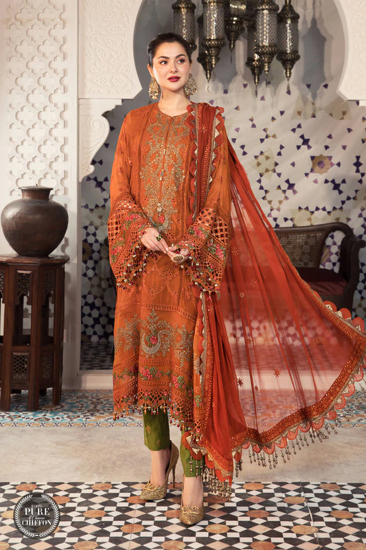 Rust and Olive Green Embroidered Suit