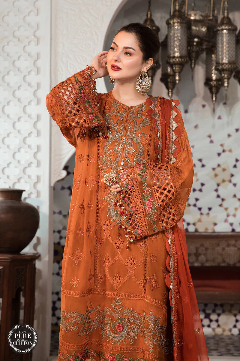 Rust and Olive Green Embroidered Suit