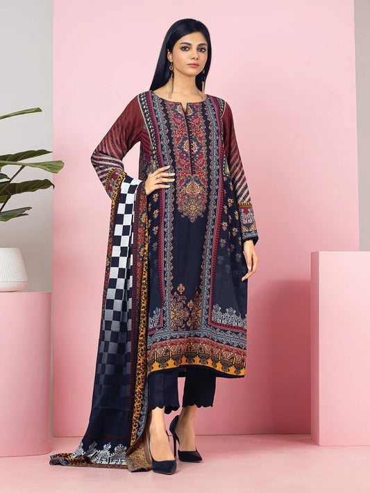 Dark Rust Printed Linen Suit