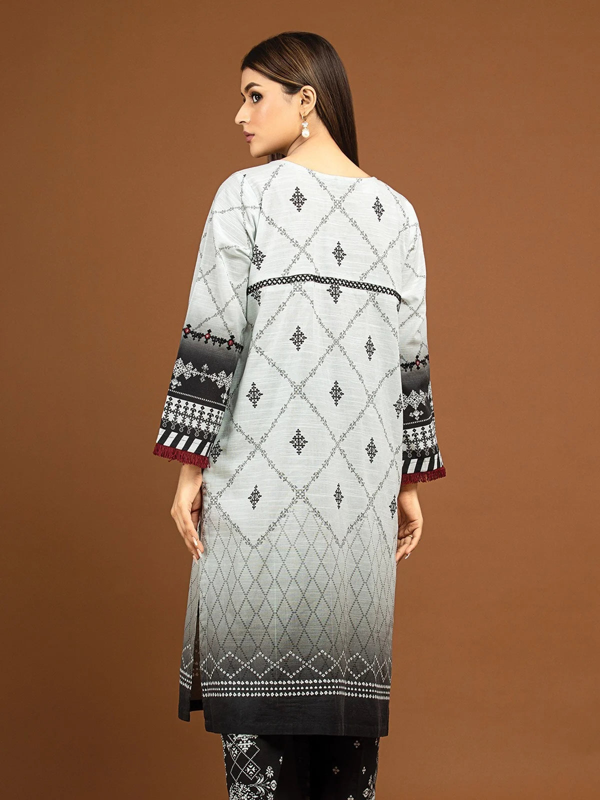 Light Grey Embroidered Khaddar Suit