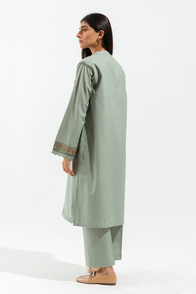 Misty Mint Embroidered Khaddar Suit