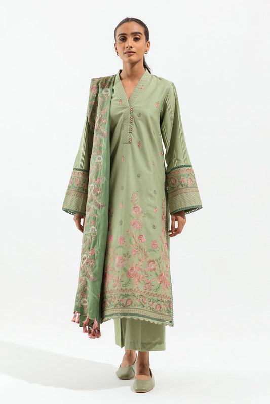 Pistachio Brisk Embroidered Khaddar Suit