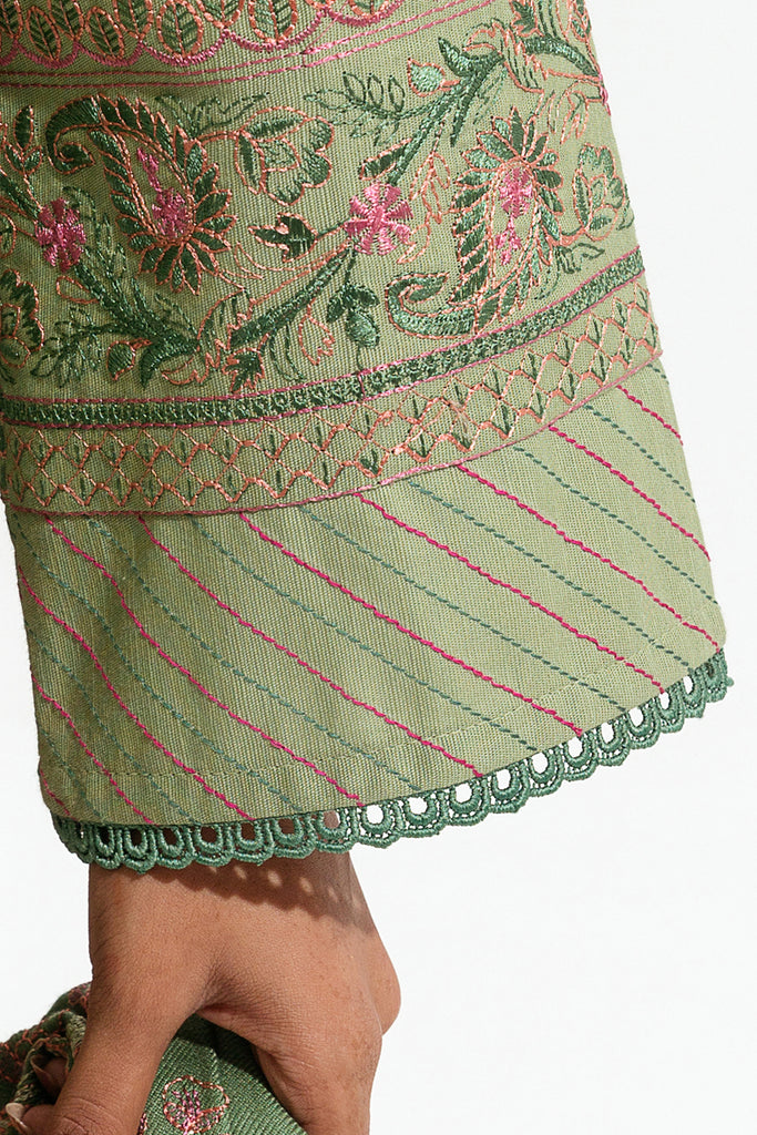 Pistachio Brisk Embroidered Khaddar Suit