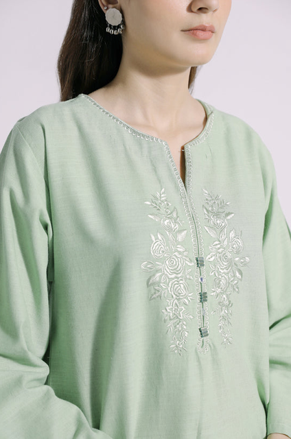 Embroidered Cotton Shirt with Dupatta