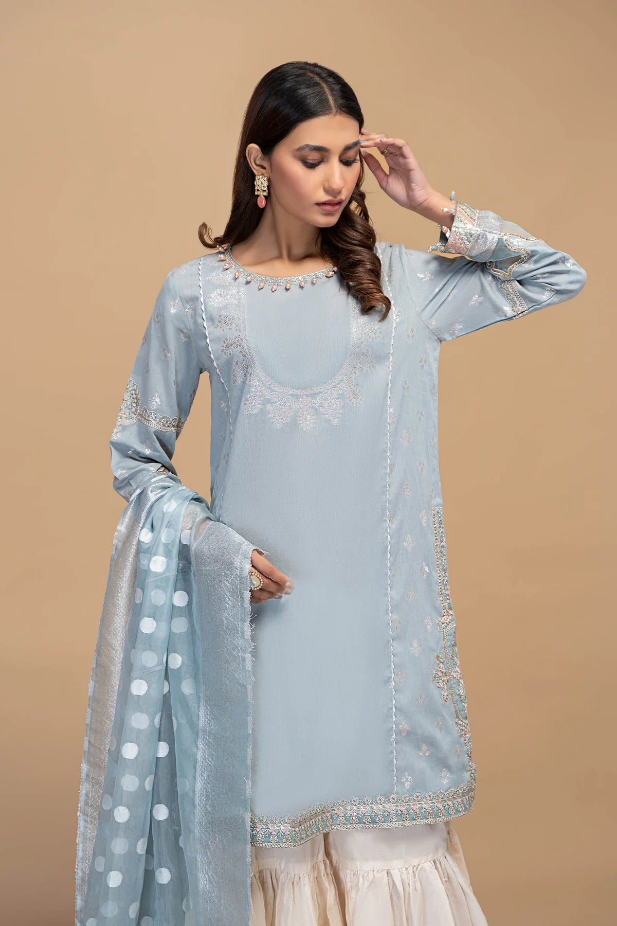 Blue Shirt with Sharara