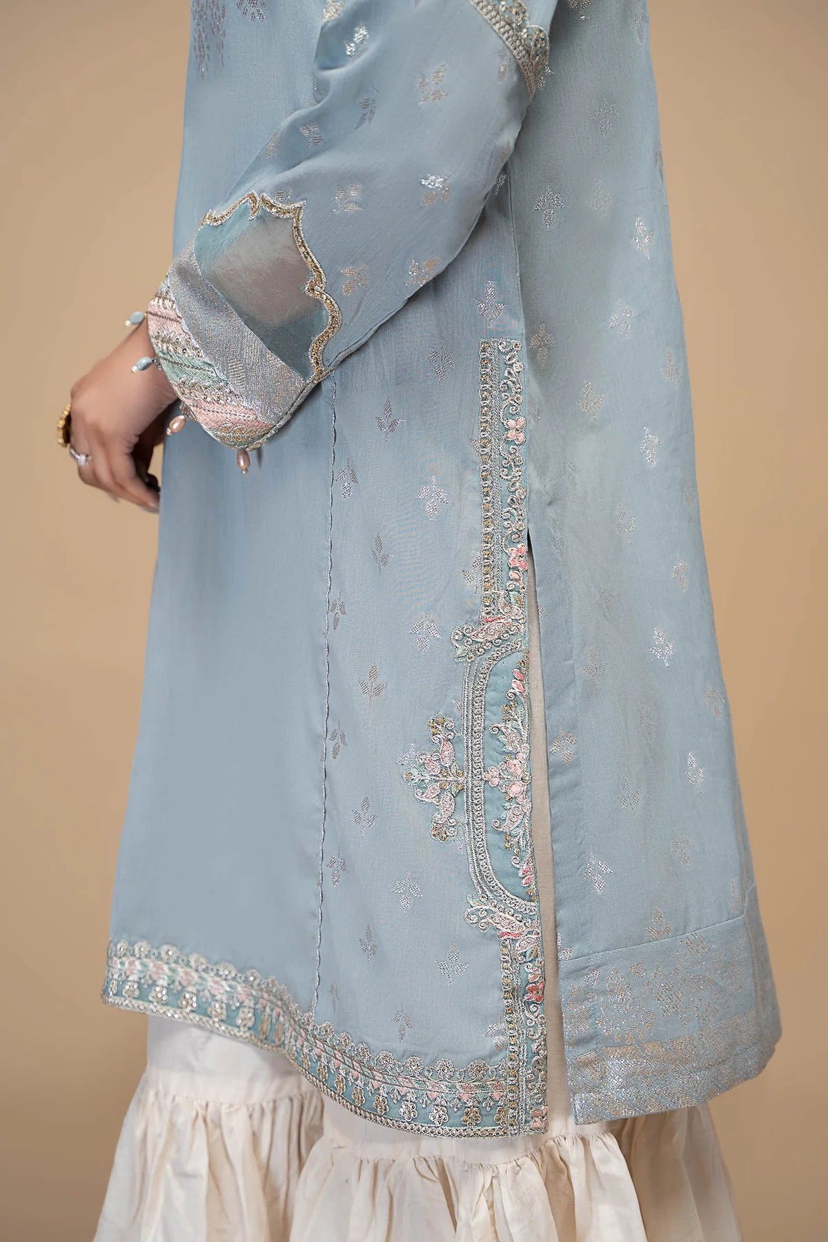 Blue Shirt with Sharara