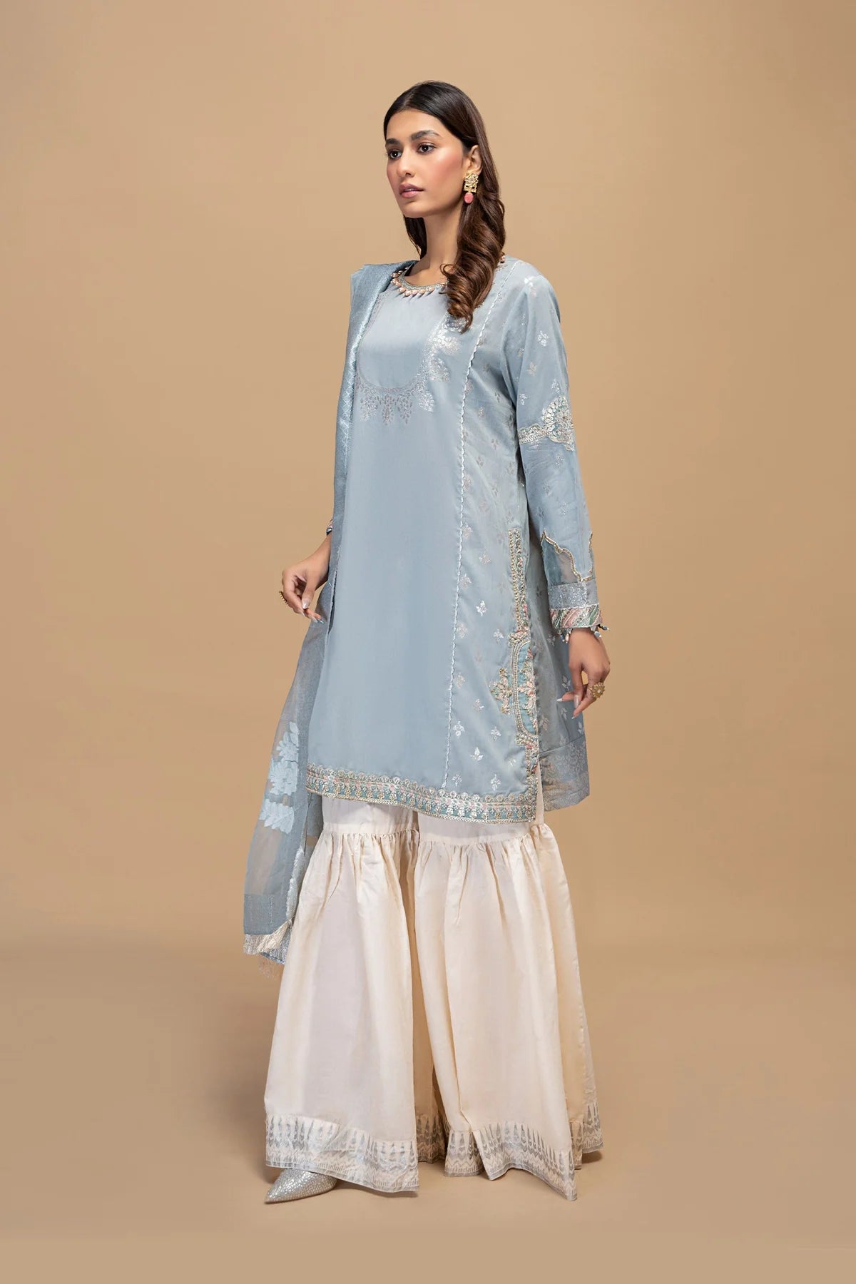 Blue Shirt with Sharara