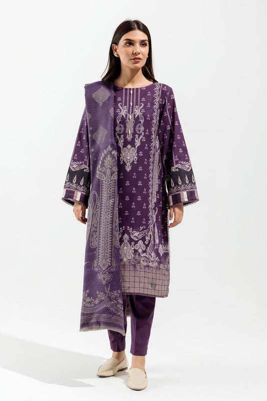 Lilac Printed Khaddar Suit