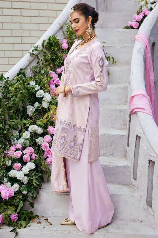 Lilac Embroidered Jacquard Suit