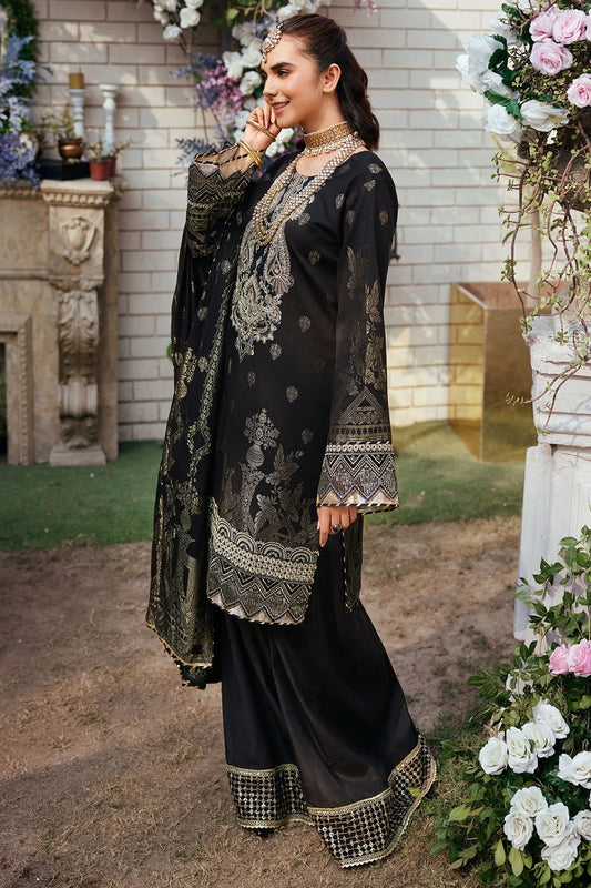 Black Embroidered Jacquard Suit