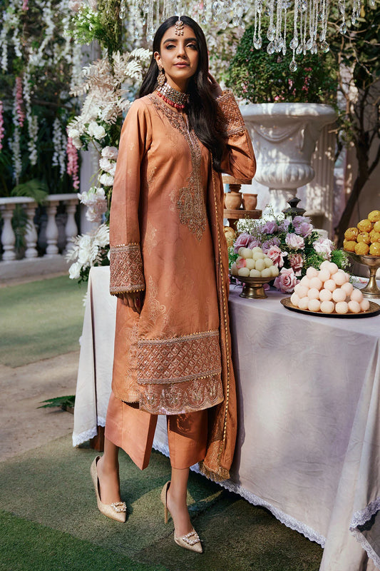 Beige Embroidered Jacquard Suit