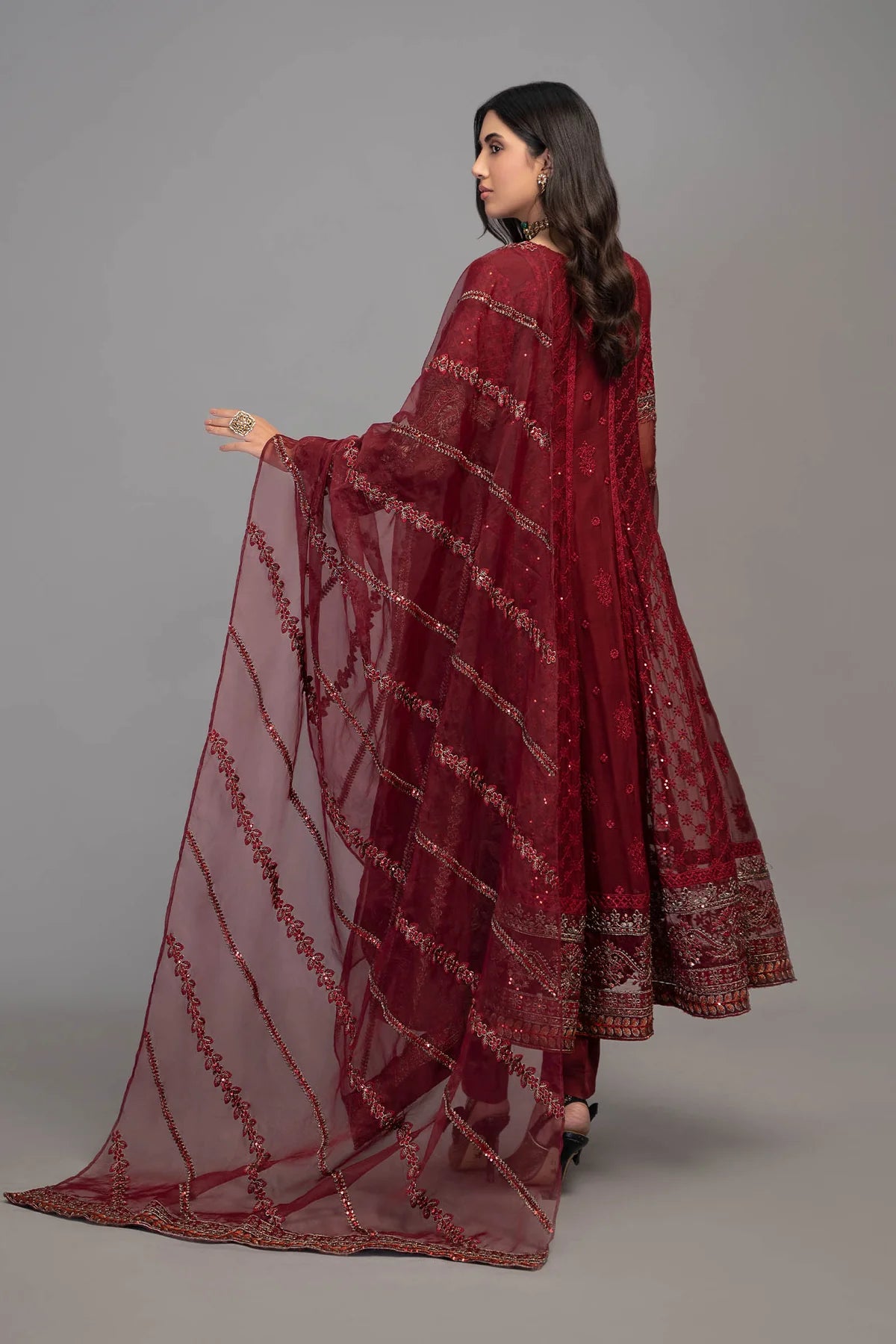 Red Angrakha Frock