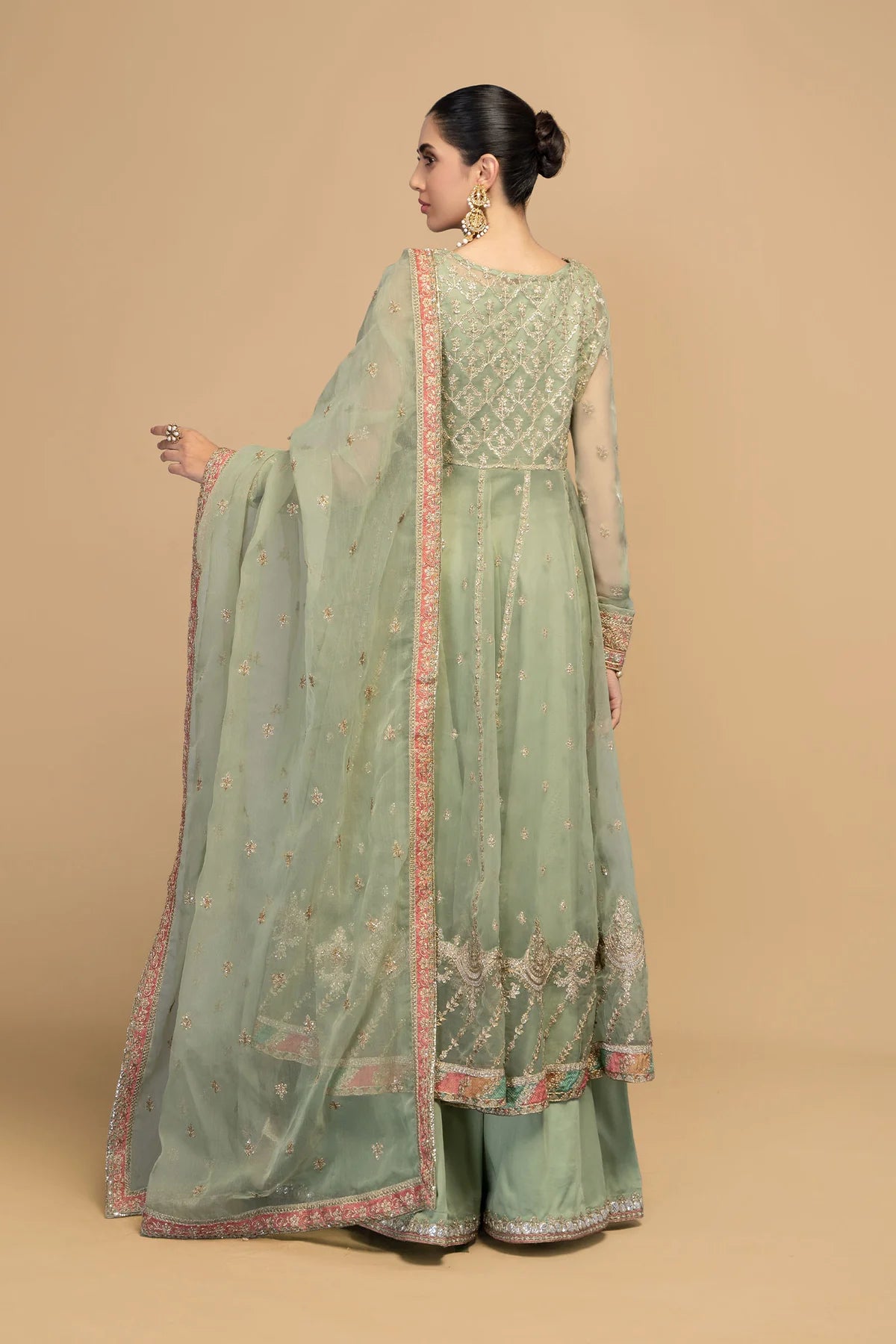 Green Open Shirt Frock