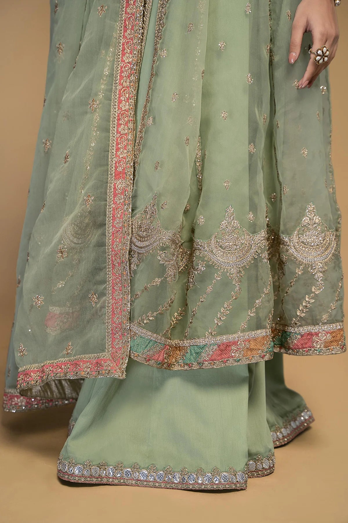 Green Open Shirt Frock