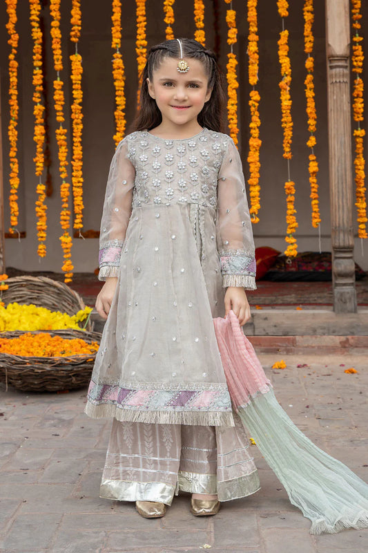 Grey Embroidered Frock