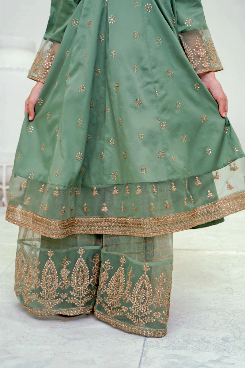 Green Froak Suit with Wide Trouser