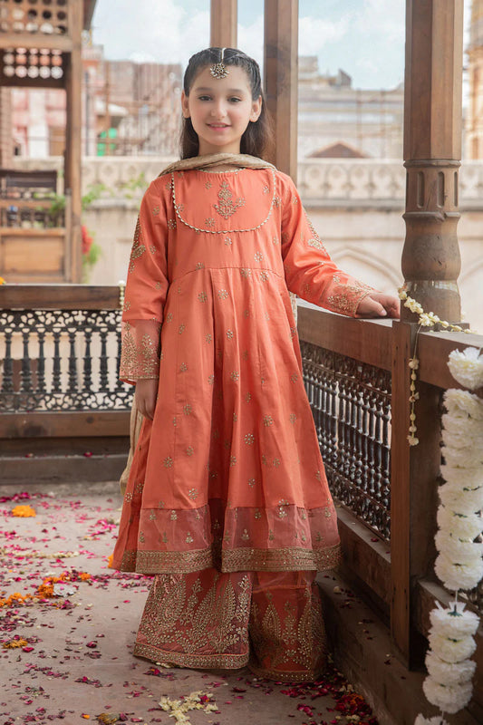 Peach Embroidered Frock