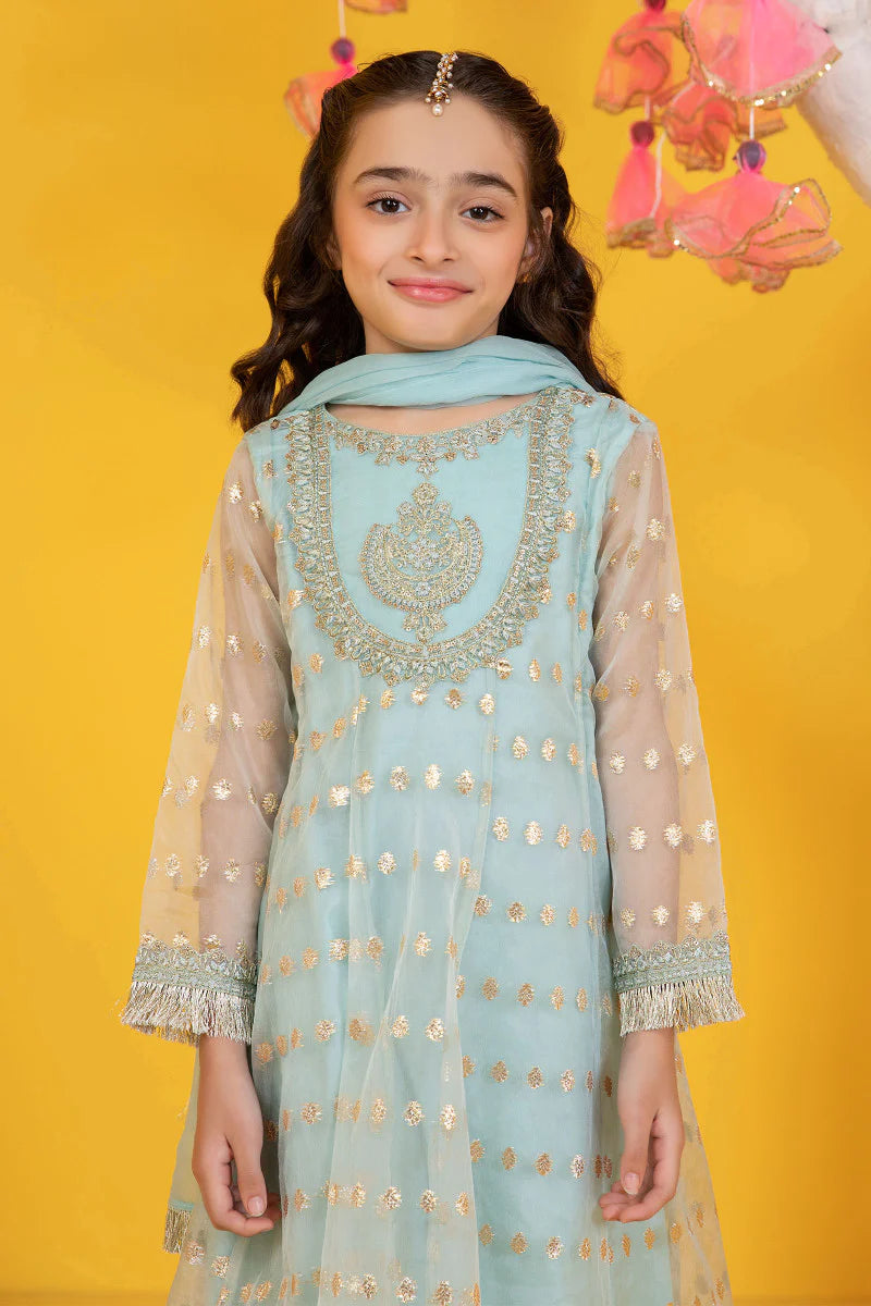 Blue Froak Suit with Chiffon Dupatta