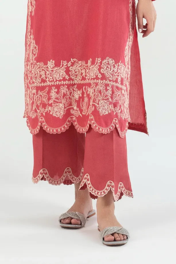 Red Embroidered Messori Lawn Suit